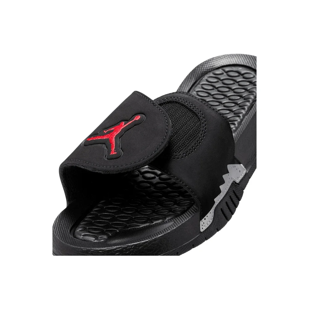 Air Jordan Hydro V Retro Black Fire Red Silver 555511-061 Size 5Y Youth Slides